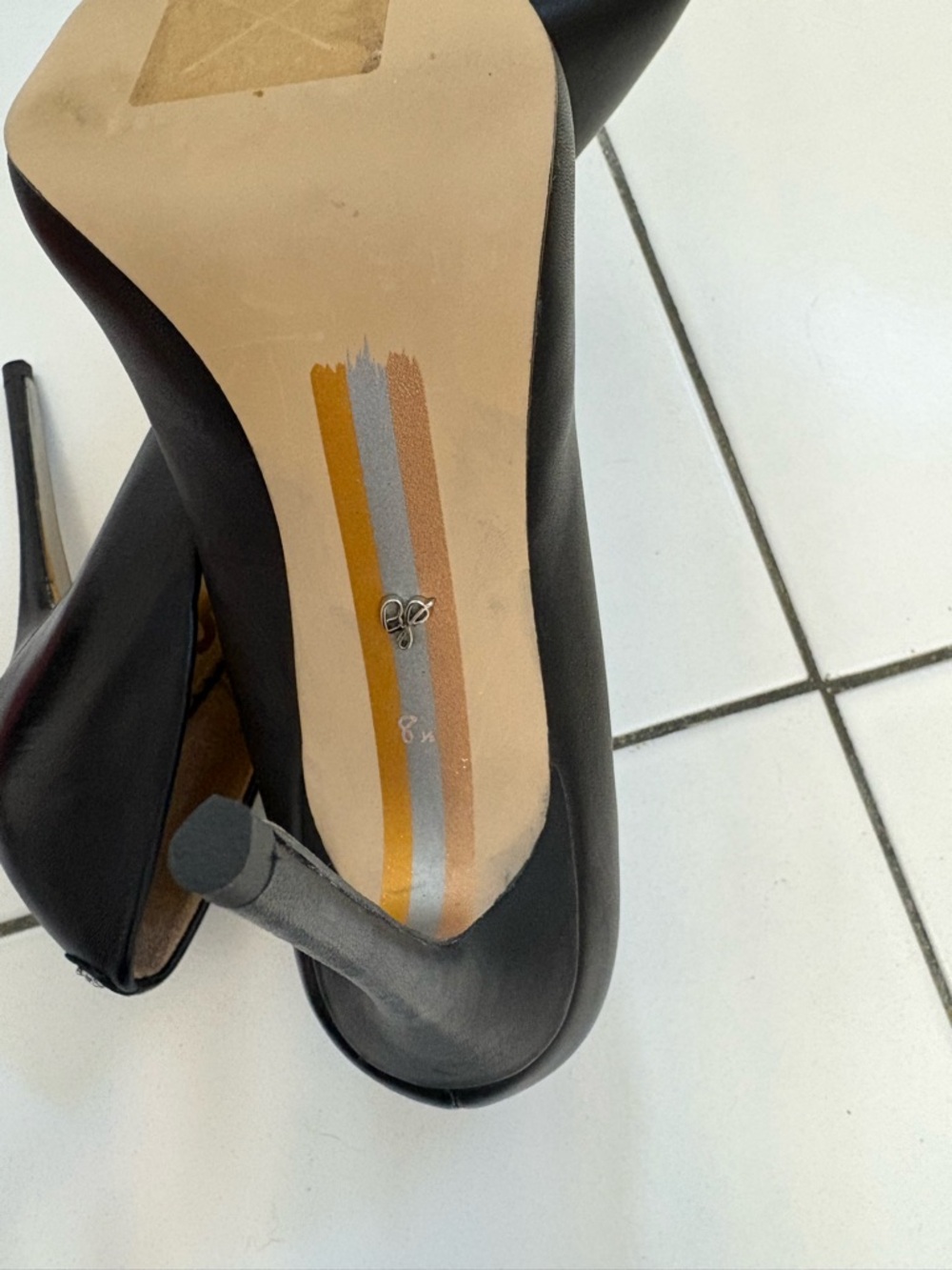 NWOT Sam Edelman Black Leather Hazel Pumps - Picture 5 of 6